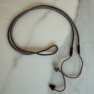 Braided silver and leather Cord Necklace
